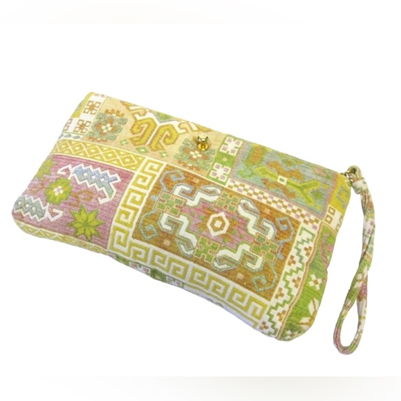 Vintage Ruth Saltz Handbag Cougar Clasp Designer Tapestry Purse Signature Clutch - Picture 4 of 6